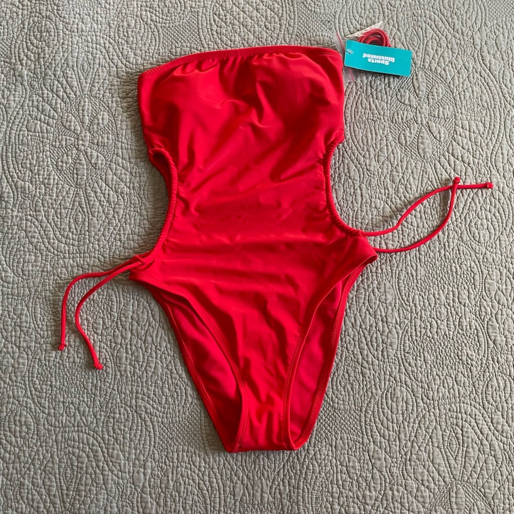 NWT Sports Illustrated red cut out one piece swimsuit